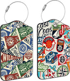 2 Pack Luggage Tag for Suitcase Nautical Patches Mountain Lake Camp Flag by Unknown