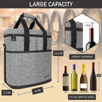 opux 6 Bottle Carrier Tote | Insulated Padded Wine Cooler Bag - Image 3