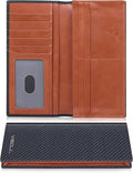 VISOUL Mens Billfold Long Checkbook Wallet Leather by VISOUL