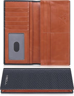 VISOUL Mens Billfold Long Checkbook Wallet Leather by VISOUL