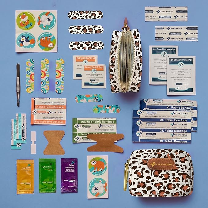 KeepGoing Small Travel First Aid Kit Kids – 60 Pc. Mini First Aid Kit - Image 2