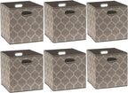 SIMPLE HOUSEWARE 11-Inch Collapsible Fabric Cube Storage Bin - Image 4