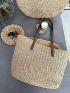 YXILEE Straw Bags For Women | M Size Travel Straw Totes Bag Woven Summer - Image 7