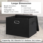 Large 17" 36 Quart Collapsible Stackable Storage Bins - Image 2