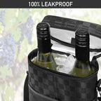 opux 2 Bottle Wine Carrier Tote, Insulated Leakproof Wine Cooler Bag, Wine - Image 5