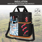 opux 6 Bottle Carrier Tote | Insulated Padded Wine Cooler Bag - Image 2