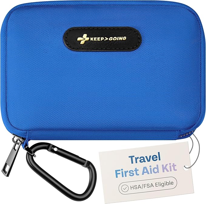 KeepGoing Travel First Aid Kit for Car, Camping and Outdoor Emergencies by KEEP%3EGOING