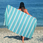 HILLFAIR Cotton Turkish Beach Towels, Quick Dry Lightweight Sand Free Peshtemal - Image 2