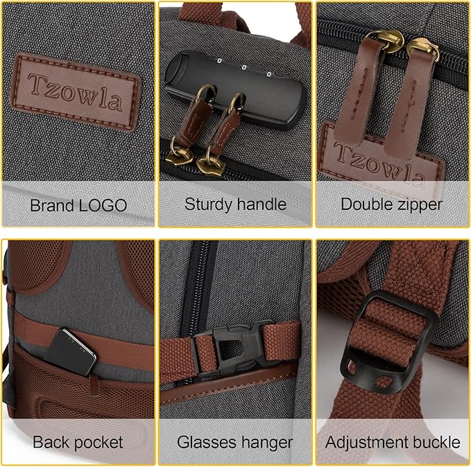 Canvas Laptop Backpack-Anti Theft Bag - Image 6