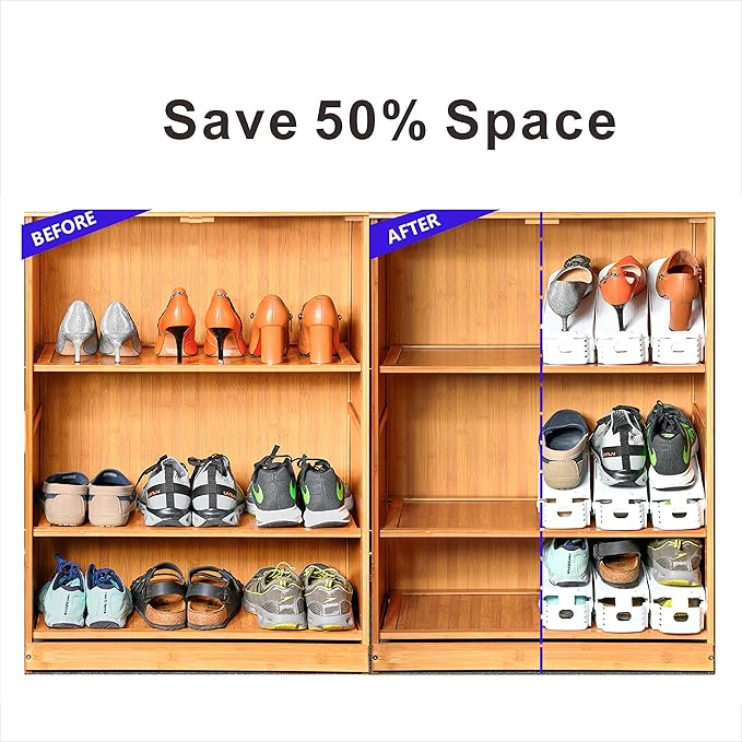 Shoe Slots Organizer, 50% Space-Saving Storage Rack Holder - Image 3