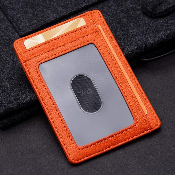 Buffway Slim Minimalist Front Pocket RFID Blocking Leather Wallets - Image 3