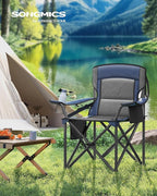SONGMICS Oversized Lumbar Support Camping Chair, Heavy-Duty Outdoor Folding - Image 3