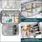 PAVILIA Hanging Toiletry Bag Women Men, Foldable Cosmetic Organizer Travel Bag - Image 5