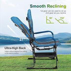 ALPHA CAMP Oversized Folding Camping Chairs High Backrest Reclining Director - Image 4
