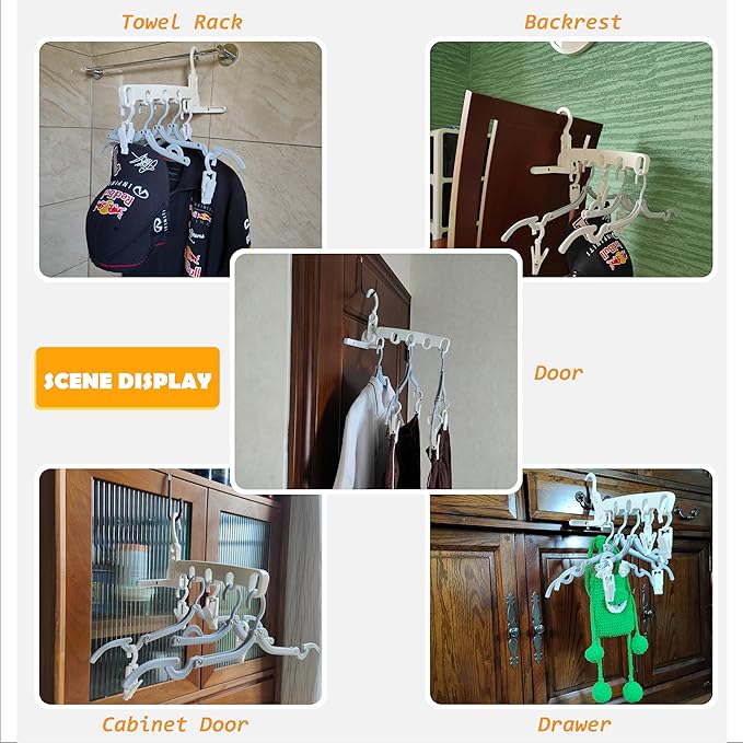Over The Door Hooks Hanger, Foldable Portable Folding Hangers, Hanging Rack - Image 3