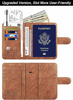 Airtag Passport Holder Cover Wallet Travel Essentials Leather Rfid Blocking - Image 2