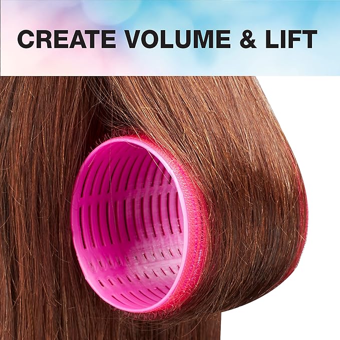 Conair Heatless Curls - Extra Large Hair Rollers - heatless overnight curlers for long lengths - volumized waves - Hot Pink - 9 Count w/storage case