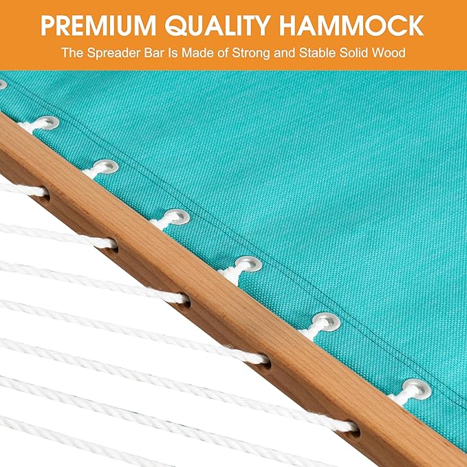 Lazy Daze Hammocks 11 FT Double Outside Hammock Quick Dry Olefin Fabric Hammock - Image 5