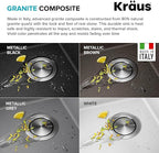 KRAUS Bellucci 18-inch Granite Workstation Drop In Top Mount Single Bowl - Image 7