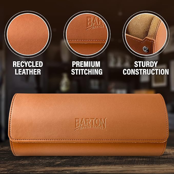 Barton Leather Watch Roll for 3 Watches | Convenient Organizer Case for Travel - Image 4