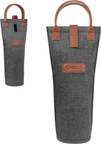opux Wine Bag Single Bottle Carrier Tote, Insulated Travel Wine Cooler Bag by OPUX