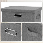 Medium 15" 21 Quart Collapsible Stackable Storage Bins - Image 6