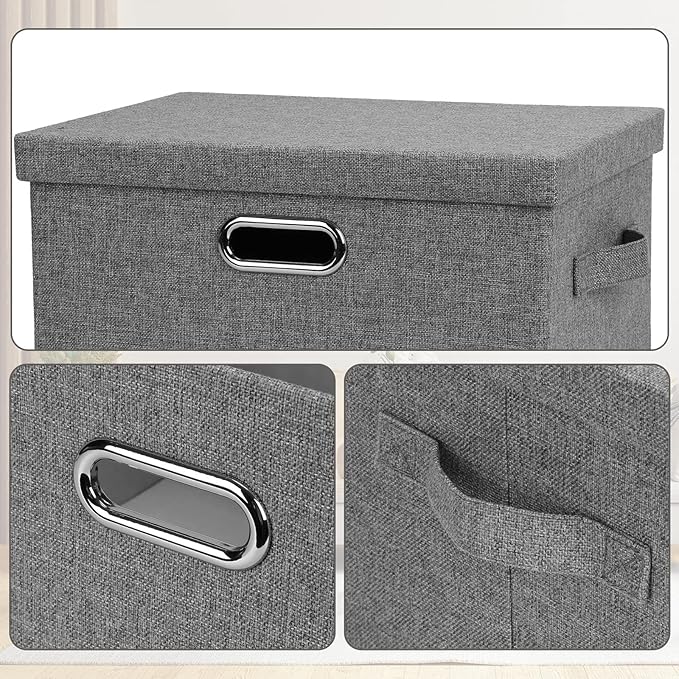 Medium 15" 21 Quart Collapsible Stackable Storage Bins - Image 6