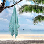 HILLFAIR Cotton Turkish Beach Towels, Quick Dry Lightweight Sand Free Peshtemal - Image 4