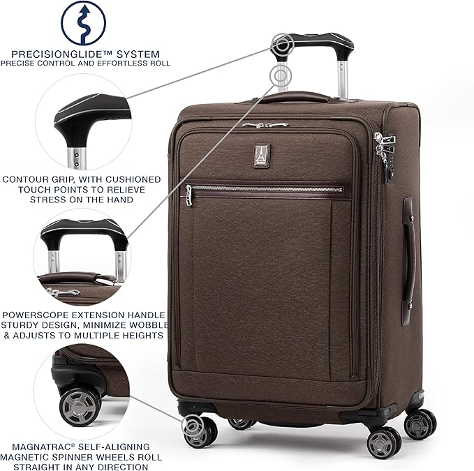 Travelpro Platinum Elite Softside Expandable Checked Luggage, 8 Wheel Spinner - Image 2