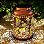 Solar Lights Outdoor Waterproof, Hummingbird Hanging Lantern, Metal Garden by Merrytech