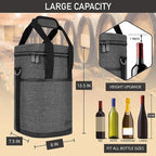 Opux Insulated Wine Tote, 4 Bottle Cooler Bag - Image 3