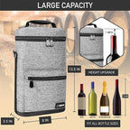 opux Wine Bag 2 Bottle Wine Tote Carrier, Insulated Wine Cooler Bag - Image 3