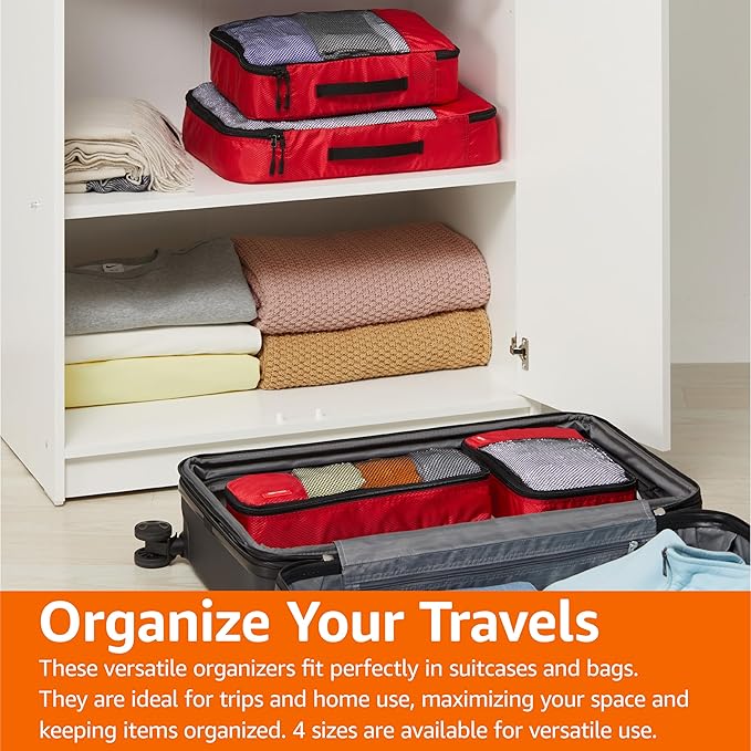 Amazon Basics Packing Cubes for Travel, Packing Organizers Set, 4-Piece-Set - Image 7