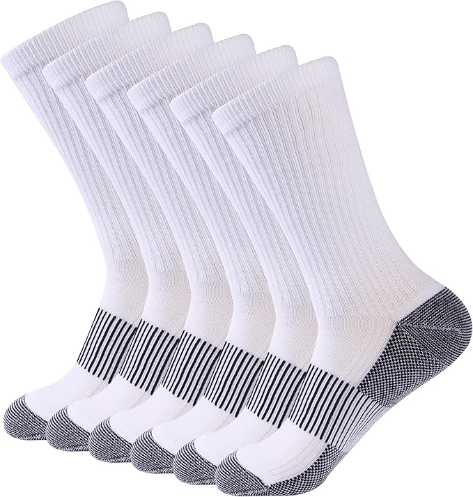 FOOTPLUS Hiking Copper Compression Socks, Unisex Cushioned Sole Arch Support by FOOTPLUS