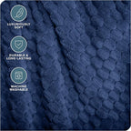 Bare Home Textured Fleece Blanket - Image 3