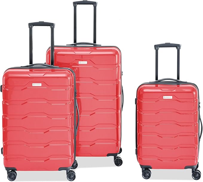 3 Piece Luggage Set, PC+ABS Lightweight Suitcase Sets by SPESKISTE