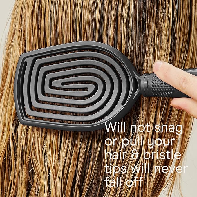 Conair Scalp Care Detangling hairbrush - Curly Hair Brush - Scalp Massager - hairbrushes for women & men - detangler for all lengths and types - can use wet or dry - Black Onyx
