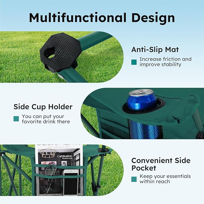 ALPHA CAMP Camping Chair 2 Pack Portable Chair - Image 8