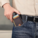 Buffway Slim Minimalist Front Pocket RFID Blocking Leather Wallets - Image 8