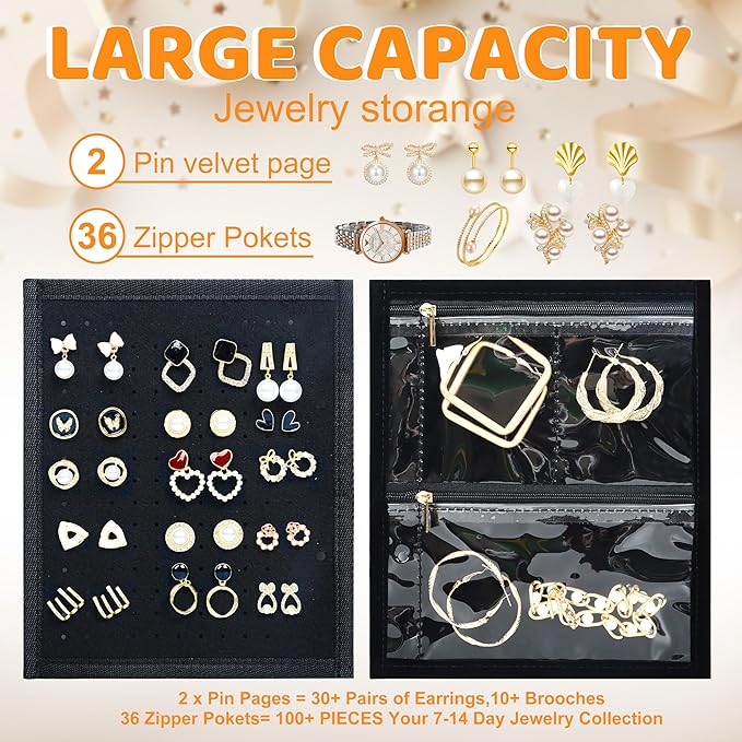 Meneng Travel Jewelry Case Organizer: Jewelry Bags Storage Book Binder - Image 3