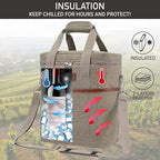 opux 6 Bottle Carrier Tote | Insulated Padded Wine Cooler Bag - Image 2