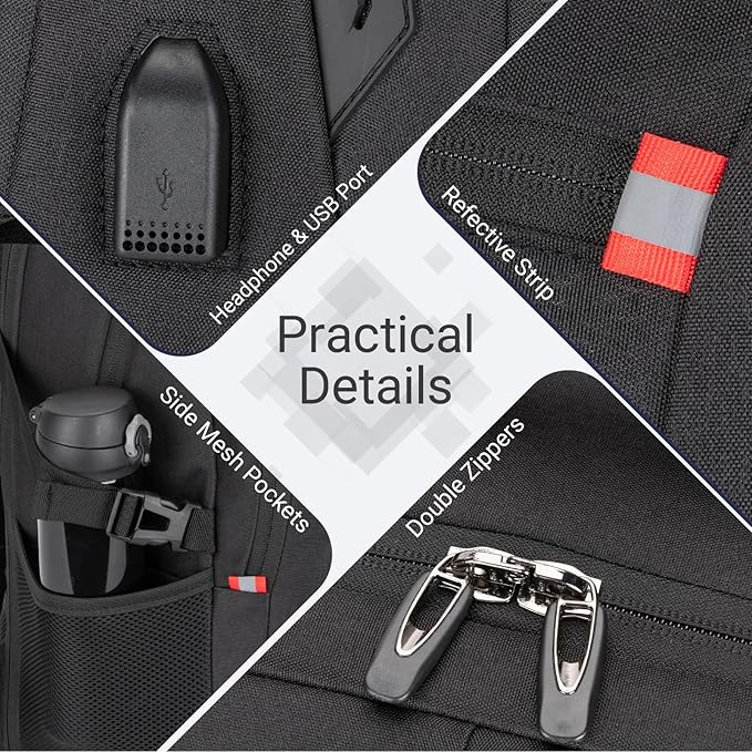 48L Expandable Laptop Backpack, Anti-thief Travel Backpack - Image 6
