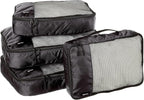 Amazon Basics 4 Piece Packing Travel Organizer Zipper Cubes Set, Medium and by AmazonBasics