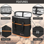 OPUX 3 Bottle Wine Carrier Tote, Insulated Leakproof Wine Cooler Bag, Wine - Image 4