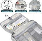 PAVILIA Hanging Toiletry Bag Travel Bag Women Men, Foldable Cosmetic Organizer - Image 3