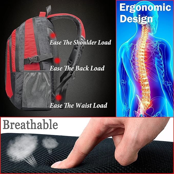 ProEtrade Backpack Bookbag for College Sturdy Travel Business Hiking Fit Laptop - Image 5