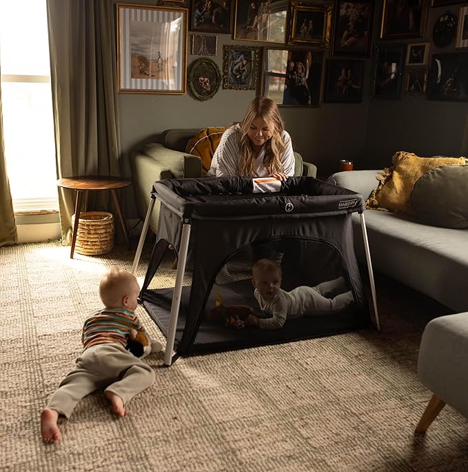 HARPPA Travel Crib with Comfy Mattress, Lightweight Portable Crib Requires No - Image 2
