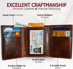 BULL GUARD Best Leather Men's RFID Trifold Wallet - Image 2