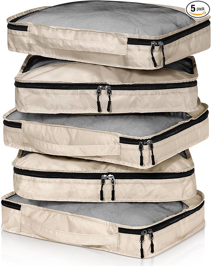 5 Pcs Packing Cubes for Suitcase Large Travel Cubes Carry on Luggage Organizer by Bulyoou