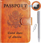 Airtag Passport Holder Cover Wallet RFID Blocking Leather Case Travel by PASCACOO